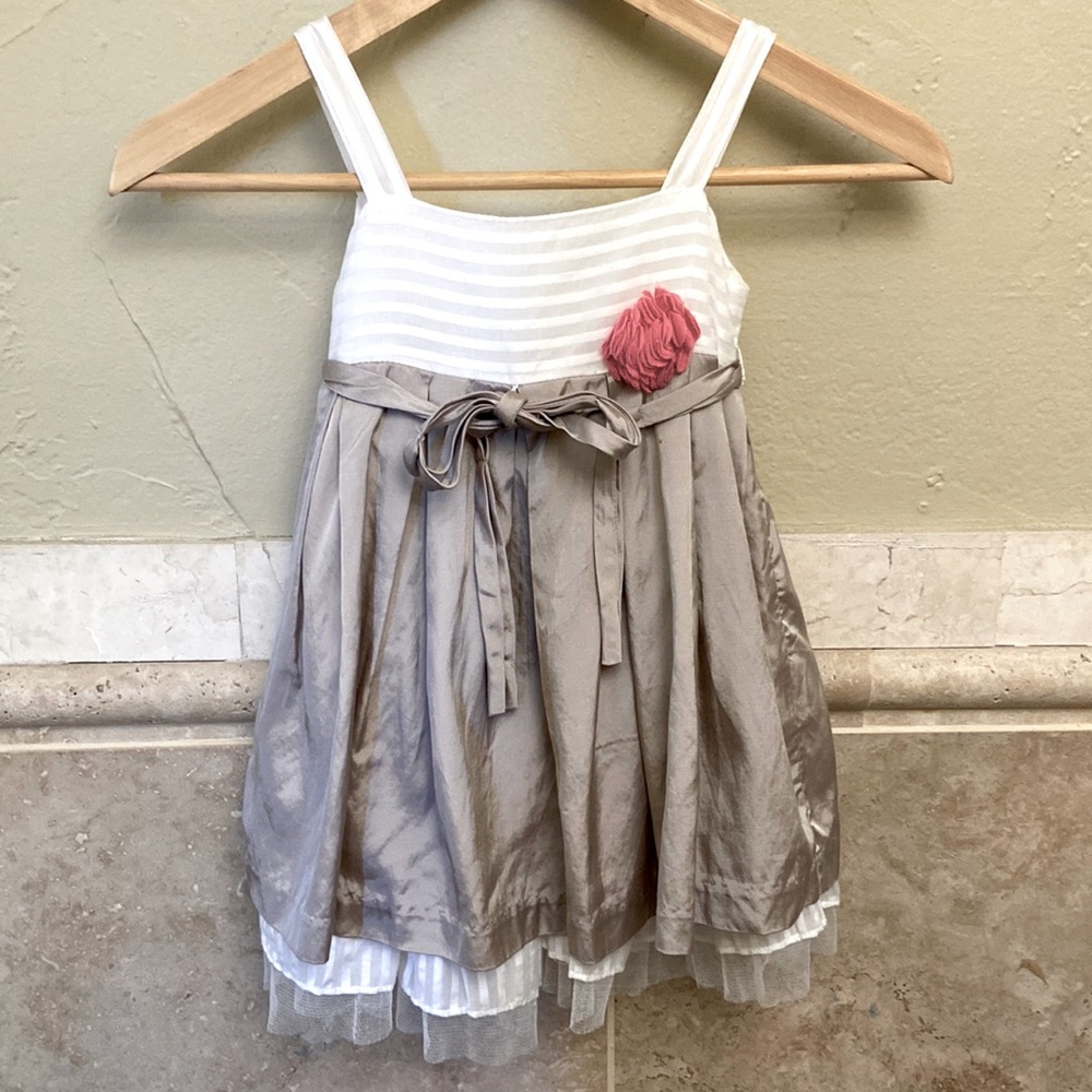 Periwinkle stripe and satin like dress size 3 years